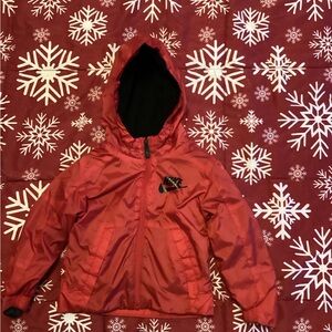 Nike Kids Red Hooded Fleece Lined Jacket